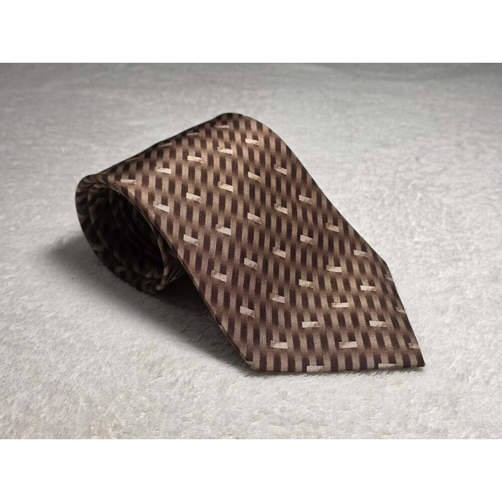 COVONA Collection 100% Silk Light Brown Necktie